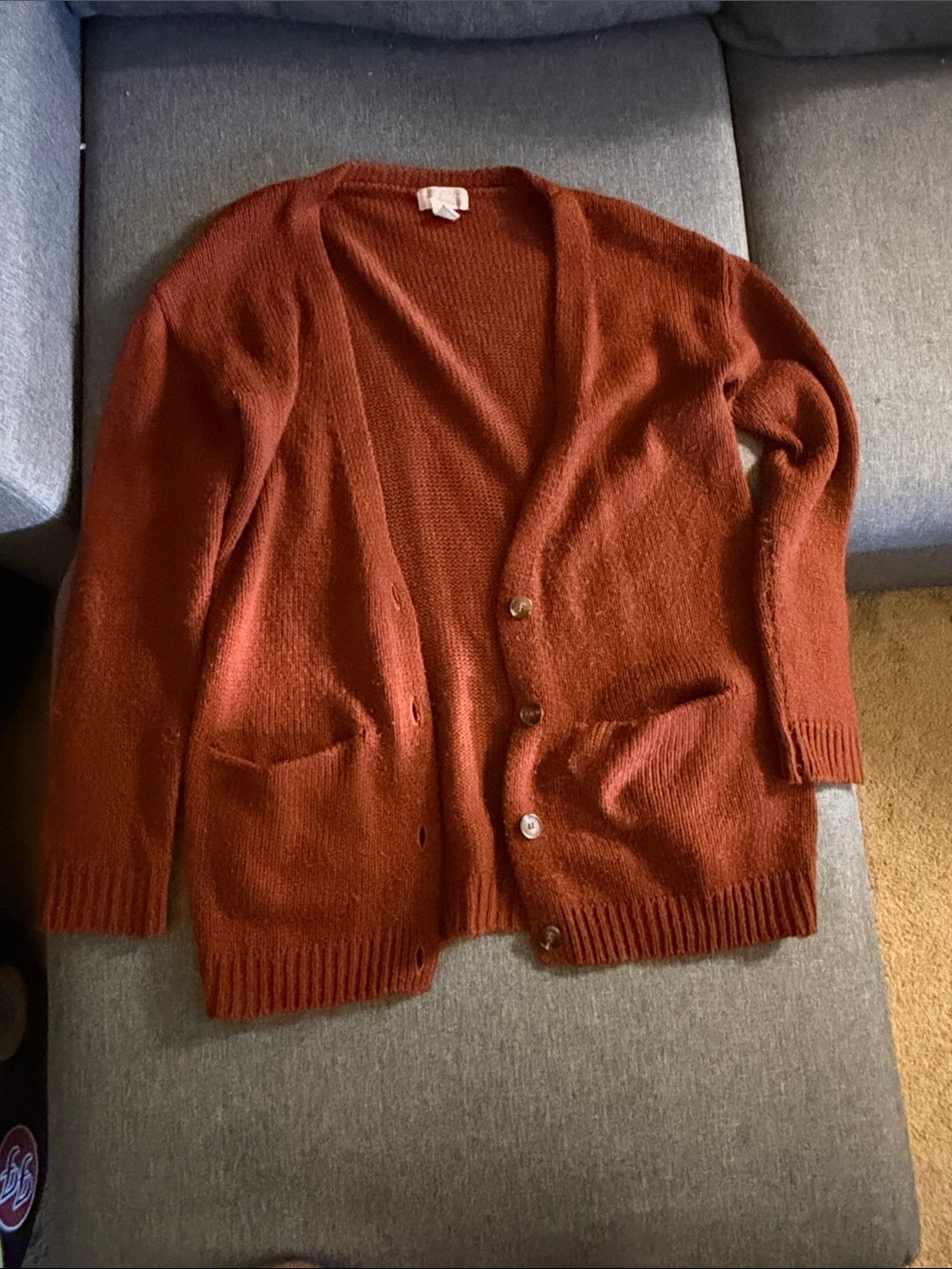 Vintage 80’s Forever 21 Rust Brown Open-Front Cardigan